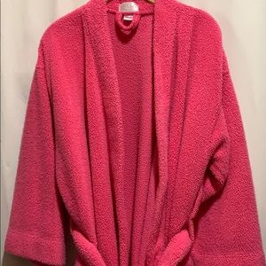 ULTA PLUSH HOT PINK ROBE L/XL POLY W/BELT POCKETS